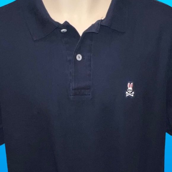 Psycho Bunny Navy Mens Classic Polo Size 6 Large - Picture 5 of 5